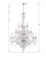25 Light Chandelier by Crystorama - Traditional Crystal Collection, Polished Chrome Finish - 1156-CH-CL-MWP