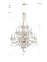 25 Light Chandelier by Crystorama - Traditional Crystal Collection, Polished Brass Finish - 1156-PB-CL-MWP