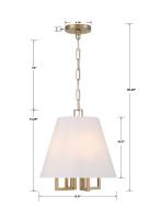 Four Light Mini Chandelier by Crystorama - Westwood Collection, Vibrant Gold Finish - 2254-VG