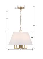 Five Light Mini Chandelier by Crystorama - Westwood Collection, Vibrant Gold Finish - 2255-VG