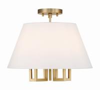 Five Light Semi Flush Mount by Crystorama - Westwood Collection, Vibrant Gold Finish - 2255-VG_CEILING