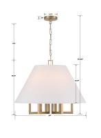 Six Light Chandelier by Crystorama - Westwood Collection, Vibrant Gold Finish - 2256-VG