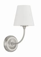 One Light Wall Sconce by Crystorama - Sylvan Collection, Brushed Nickel Finish - 2441-OP-BN