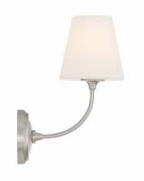 One Light Wall Sconce by Crystorama - Sylvan Collection, Brushed Nickel Finish - 2441-OP-BN
