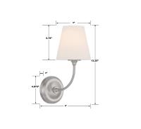 One Light Wall Sconce by Crystorama - Sylvan Collection, Brushed Nickel Finish - 2441-OP-BN