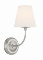 One Light Wall Sconce by Crystorama - Sylvan Collection, Brushed Nickel Finish - 2441-OP-BN