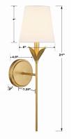 One Light Wall Sconce by Crystorama - Broche Collection, Antique Gold Finish - 531-GA