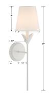 One Light Wall Sconce by Crystorama - Broche Collection, Matte White Finish - 531-MT