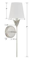One Light Wall Sconce by Crystorama - Broche Collection, Antique Silver Finish - 531-SA