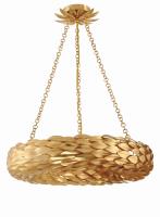 Six Light Pendant by Crystorama - Broche Collection, Antique Gold Finish - 536-GA