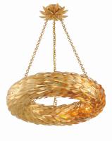 Six Light Pendant by Crystorama - Broche Collection, Antique Gold Finish - 536-GA