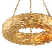 Six Light Pendant by Crystorama - Broche Collection, Antique Gold Finish - 536-GA