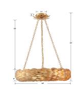 Six Light Pendant by Crystorama - Broche Collection, Antique Gold Finish - 536-GA