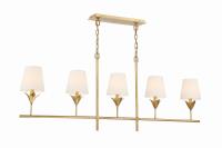 Five Light Chandelier by Crystorama - Broche Collection, Antique Gold Finish - 537-GA