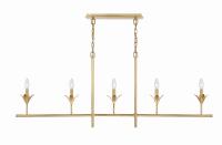 Five Light Chandelier by Crystorama - Broche Collection, Antique Gold Finish - 537-GA