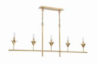 Five Light Chandelier by Crystorama - Broche Collection, Antique Gold Finish - 537-GA