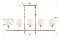 Five Light Chandelier by Crystorama - Broche Collection, Antique Gold Finish - 537-GA