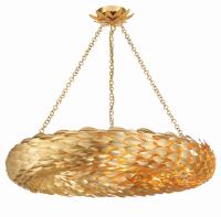 Eight Light Pendant by Crystorama - Broche Collection, Antique Gold Finish - 538-GA