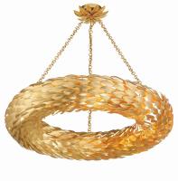 Eight Light Pendant by Crystorama - Broche Collection, Antique Gold Finish - 538-GA
