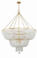 15 Light Chandelier by Crystorama - Rylee Collection, Antique Gold Finish - 614-GA