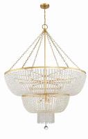 15 Light Chandelier by Crystorama - Rylee Collection, Antique Gold Finish - 614-GA