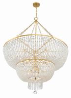 15 Light Chandelier by Crystorama - Rylee Collection, Antique Gold Finish - 614-GA
