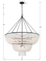 15 Light Chandelier by Crystorama - Rylee Collection, Matte Black Finish - 614-MK