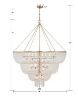 24 Light Chandelier by Crystorama - Rylee Collection, Antique Gold Finish - 618-GA