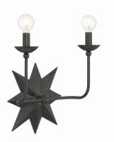 Two Light Wall Sconce by Crystorama - Astro Collection, Black Finish - 9232-BK