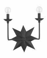 Two Light Wall Sconce by Crystorama - Astro Collection, Black Finish - 9232-BK
