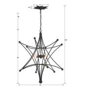 Four Light Chandelier by Crystorama - Astro Collection, Black Finish - 9236-BK