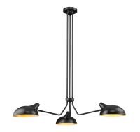 Three Light Chandelier by Z-Lite - Bellamy Collection, Matte Black Finish - 1942-3MB