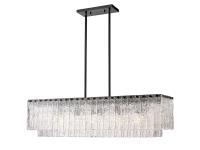 Five Light Linear Chandelier by Z-Lite - Glacier Collection, Matte Black Finish - 1943-42L-MB