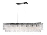 Seven Light Linear Chandelier by Z-Lite - Glacier Collection, Matte Black Finish - 1943-53L-MB