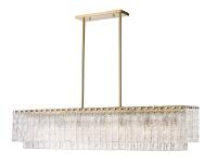 Seven Light Linear Chandelier by Z-Lite - Glacier Collection, Modern Gold Finish - 1943-53L-MGLD