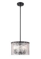 Three Light Pendant by Z-Lite - Glacier Collection, Matte Black Finish - 1943P12-MB