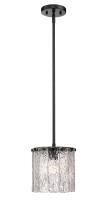One Light Pendant by Z-Lite - Glacier Collection, Matte Black Finish - 1943P8-MB