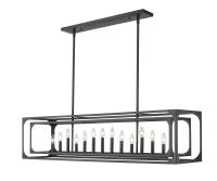 13 Light Linear Chandelier by Z-Lite - Easton Collection, Matte Black Finish - 3038-13L-MB