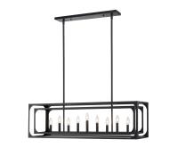 Nine Light Linear Chandelier by Z-Lite - Easton Collection, Matte Black Finish - 3038-9L-MB
