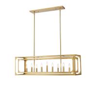 Nine Light Linear Chandelier by Z-Lite - Easton Collection, Rubbed Brass Finish - 3038-9L-RB