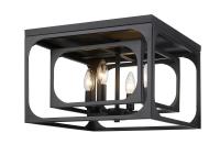Four Light Flush Mount by Z-Lite - Easton Collection, Matte Black Finish - 3038F-MB