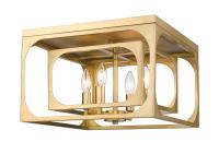 Four Light Flush Mount by Z-Lite - Easton Collection, Rubbed Brass Finish - 3038F-RB