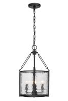 Four Light Pendant by Z-Lite - Barrington Collection, Matte Black Finish - 346P12-MB