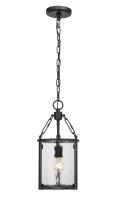 One Light Pendant by Z-Lite - Barrington Collection, Matte Black Finish - 346P8-MB