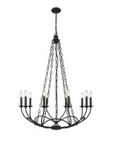 Ten Light Chandelier by Z-Lite - Arabella Collection, Matte Black Finish - 3500-10MB