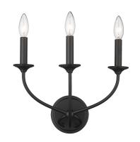 Three Light Wall Sconce by Z-Lite - Arabella Collection, Matte Black Finish - 3500-3S-MB