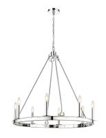 Eight Light Chandelier by Z-Lite - Barclay Collection, Polished Nickel Finish - 482R-8PN