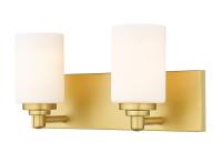 Two Light Vanity by Z-Lite - Soledad Collection, Brushed Gold Finish - 485-2V-BG