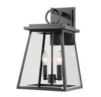 Two Light Outdoor Wall Sconce by Z-Lite - Broughton Collection, Black Finish - 521M-BK