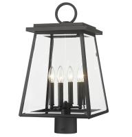 Four Light Outdoor Post Mount Fixture by Z-Lite - Broughton Collection, Black Finish - 521PHBR-BK